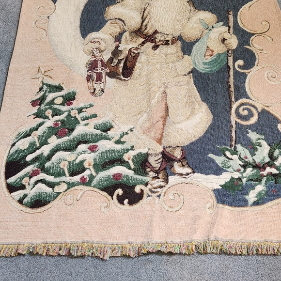 NWT Carolinas Mutual Woodworkers & Weavers Assoc Santa woven blanket Made in USA - Picture 3 of 12